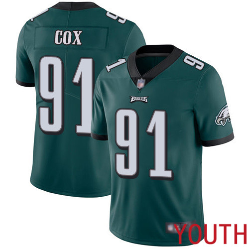 Youth Philadelphia Eagles 91 Fletcher Cox Midnight Green Team Color Vapor Untouchable NFL Jersey Limited Player2